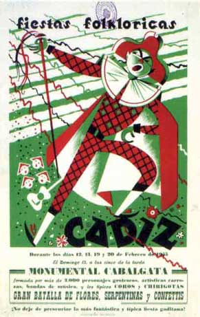 Cartel del Carnaval de Cádiz 1955